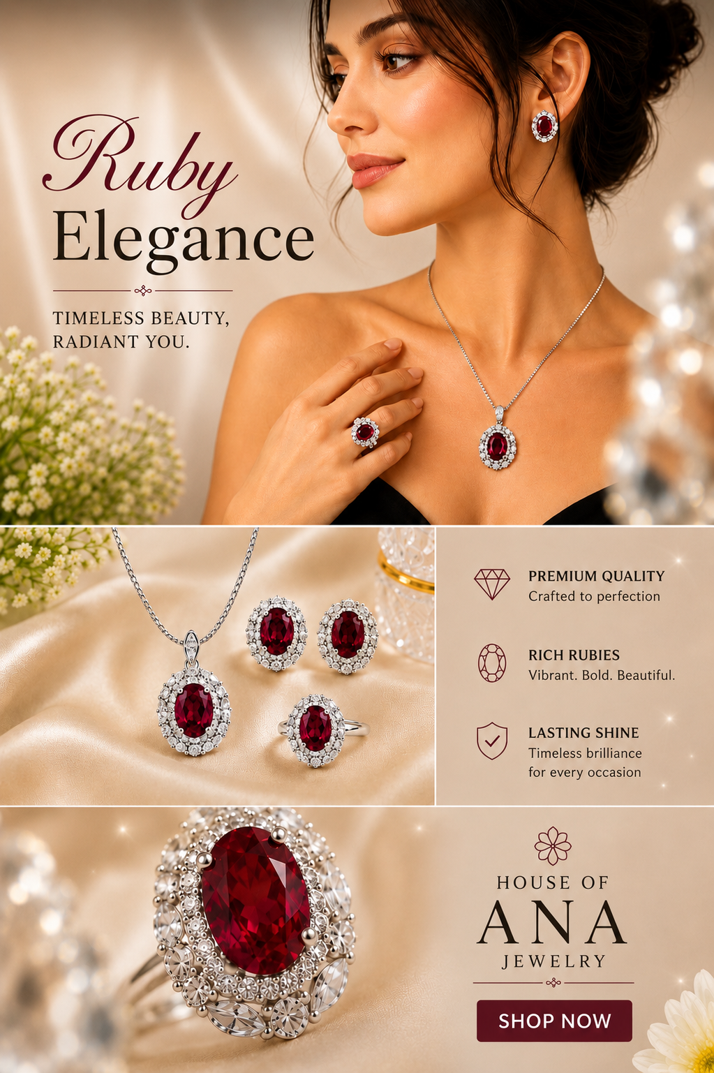 Ruby Royale Crystal Jewelry Set