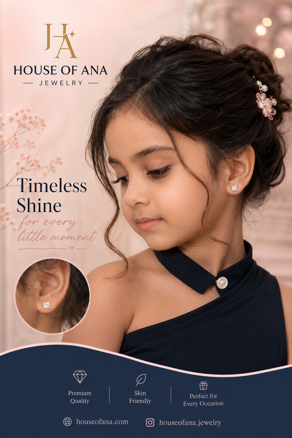 ✨ Princess Cut Crystal Stud Earrings | Timeless Sparkle