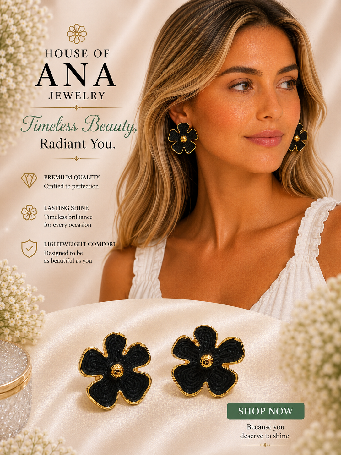 Midnight Blossom Statement Earrings