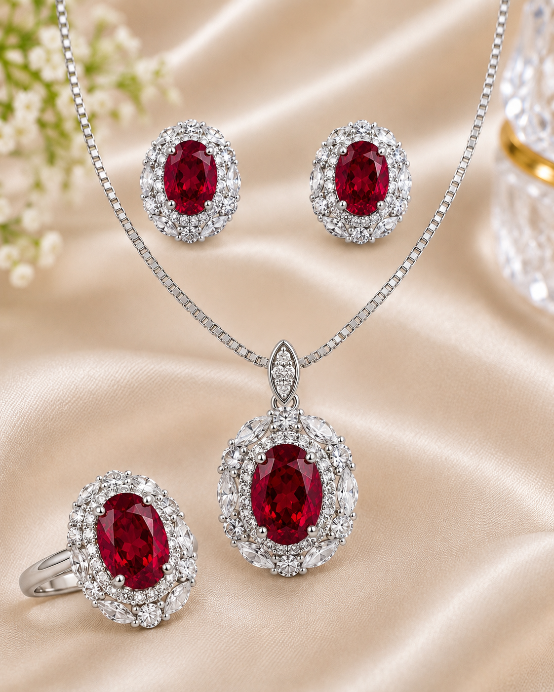 Ruby Royale Crystal Jewelry Set
