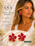 Ruby Blossom Statement Earrings
