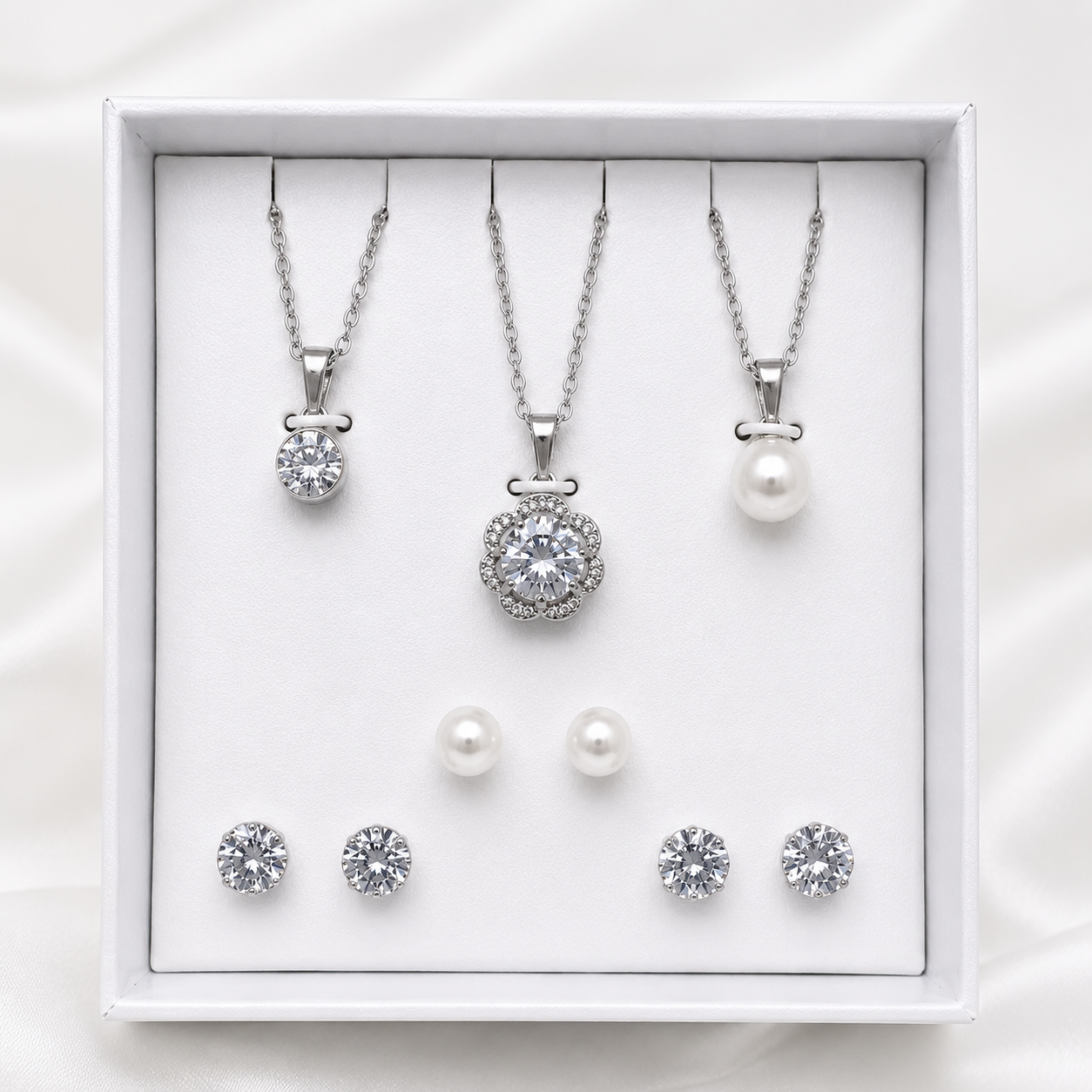 House of ANA Jewelry – Elegant Silver Collection Set