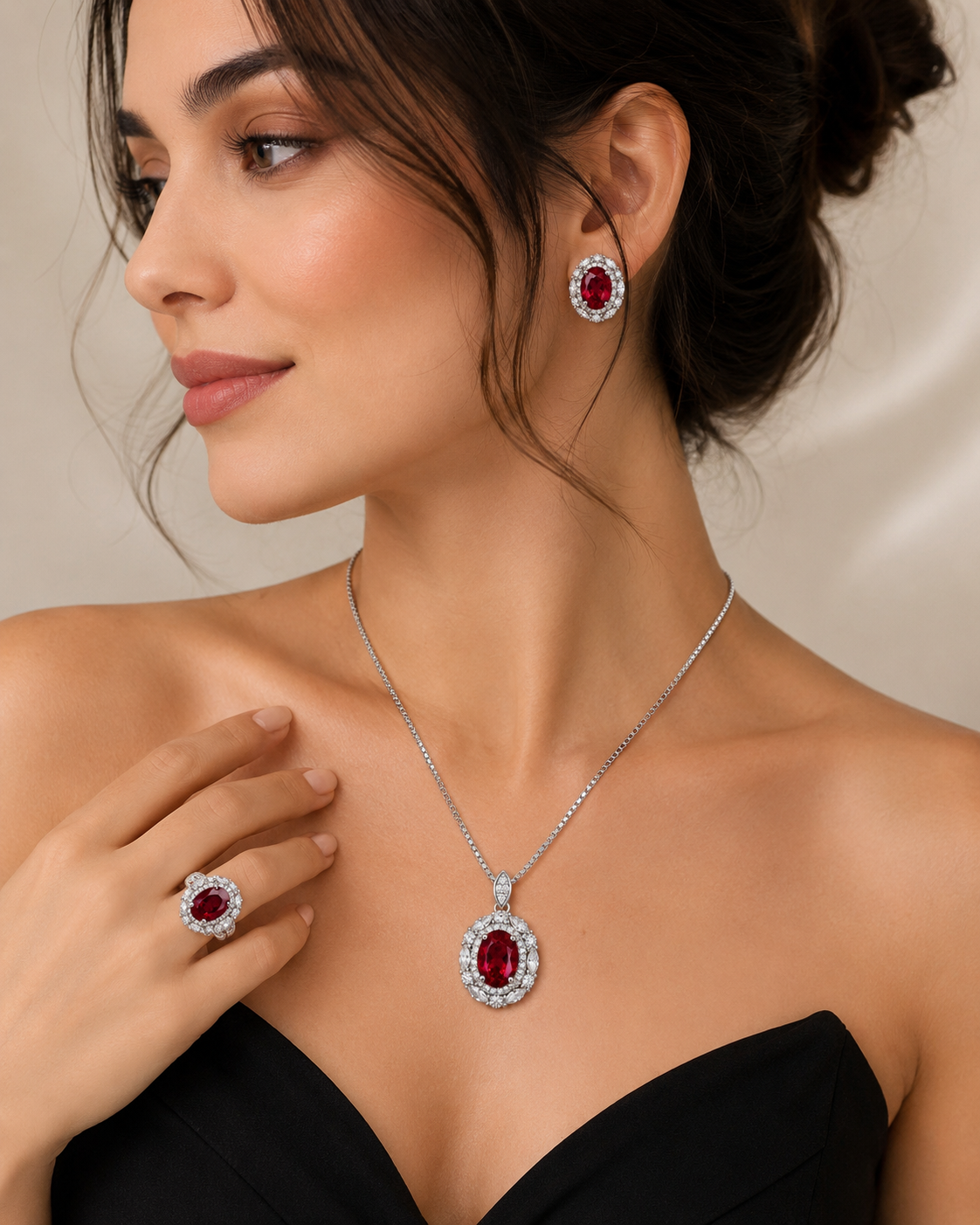 Ruby Royale Crystal Jewelry Set