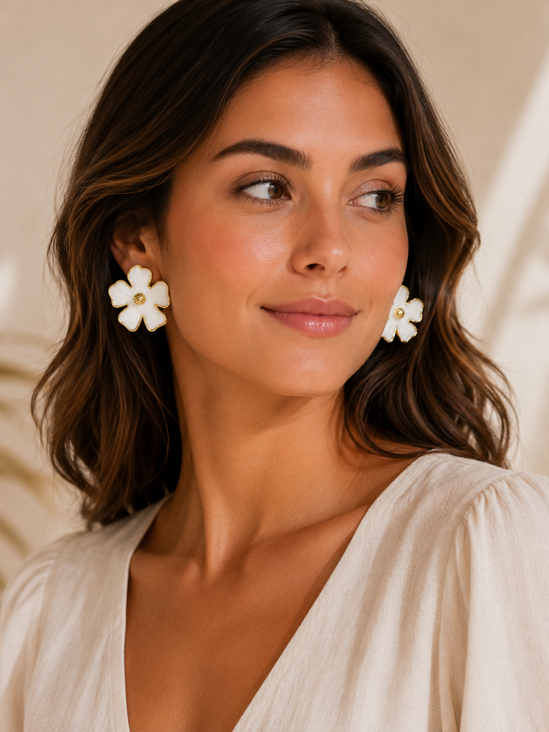 Ivory Blossom Statement Earrings