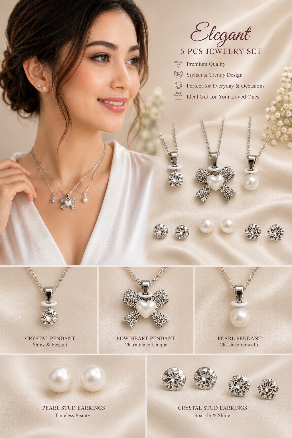 Elegant Charm 9-Piece Jewelry Collection Set