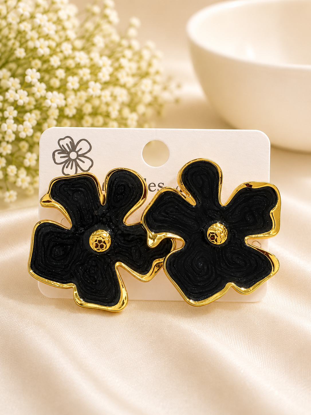Midnight Blossom Statement Earrings
