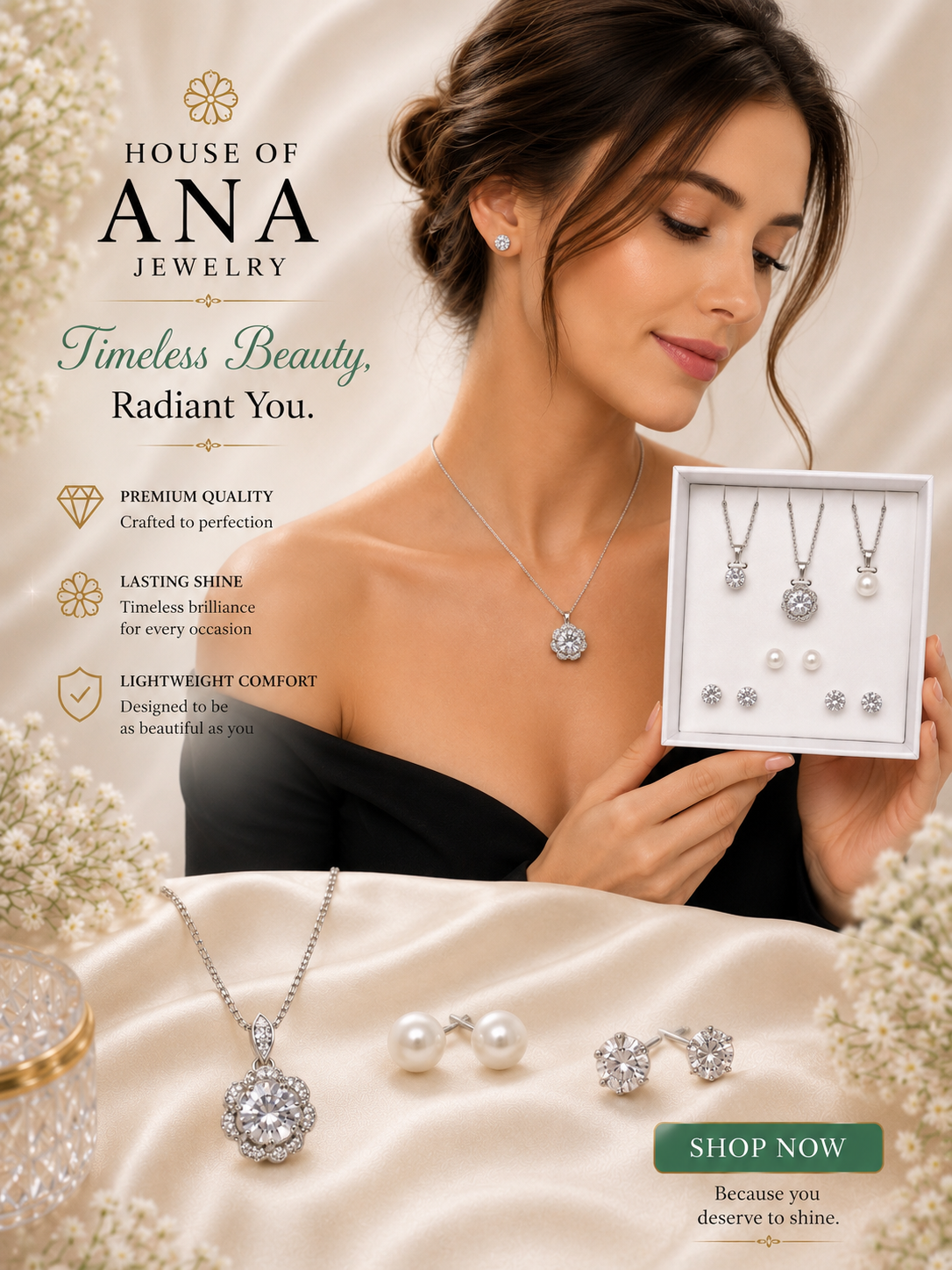 House of ANA Jewelry – Elegant Silver Collection Set